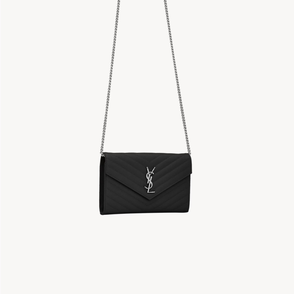 Yves Saint Laurent Black Crossbody Chevron Bag